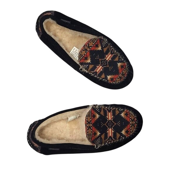 Pendleton Nehalem Genuine Shearling Lined Slippers Aztec Moccasin - Picture 1 of 13